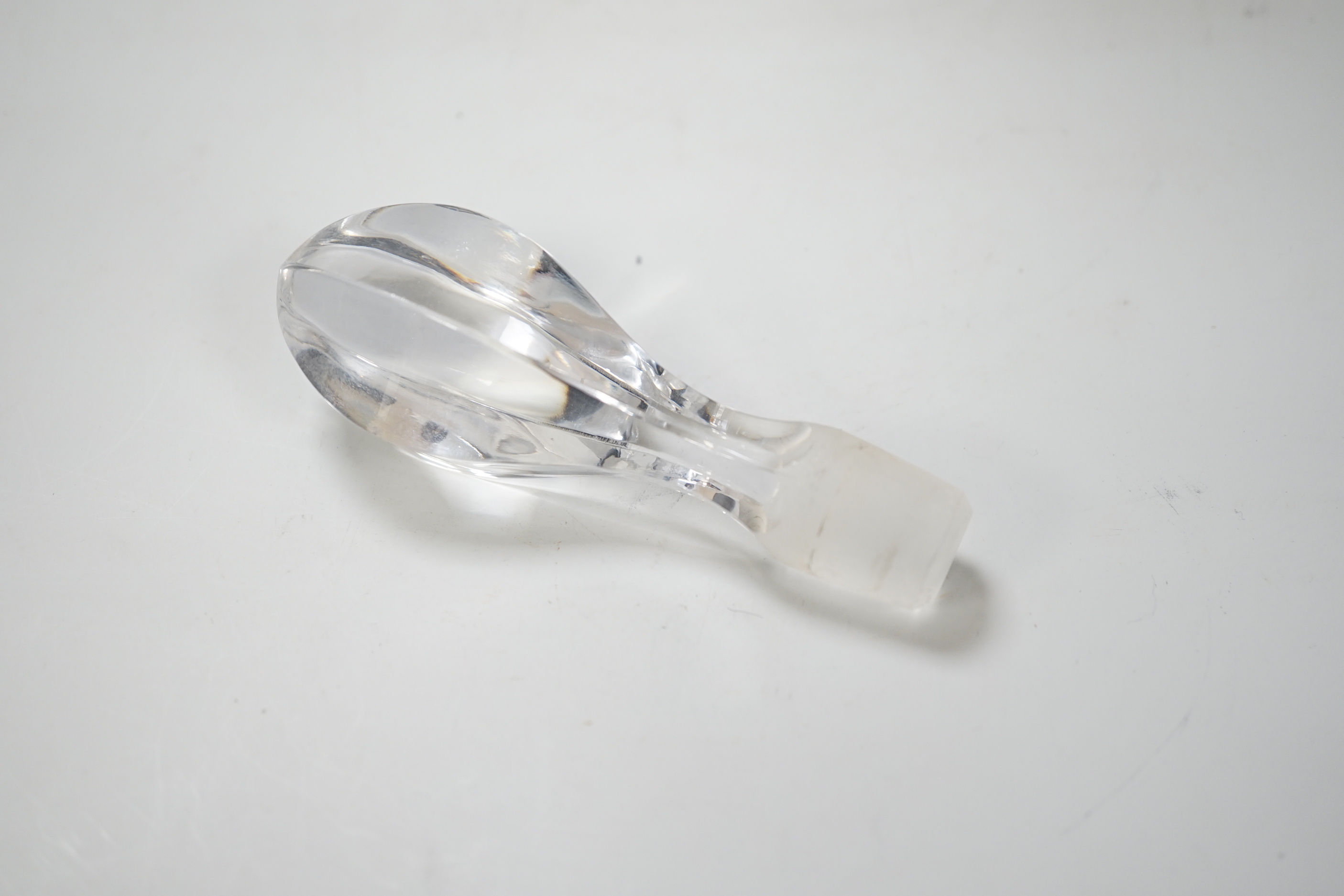 A George V silver collared cut glass decanter and stopper, London 1926, 37cm tall